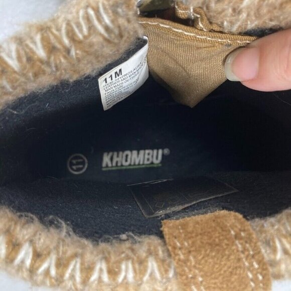Khombu Laura All Weather Leather Knit Cuffs Ankle Boots Chestnut Brown 11M - Picture 8 of 8
